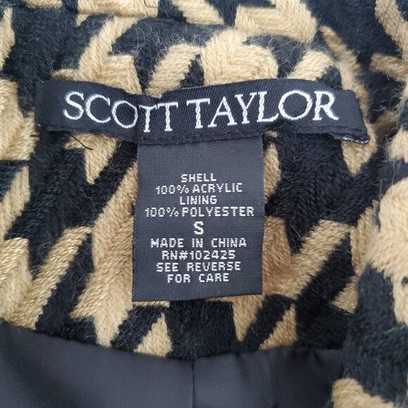 Scott Taylor Womens Vintage Camel Houndstooth Wide Belted Blazer Size S 80's - Picture 7 of 9